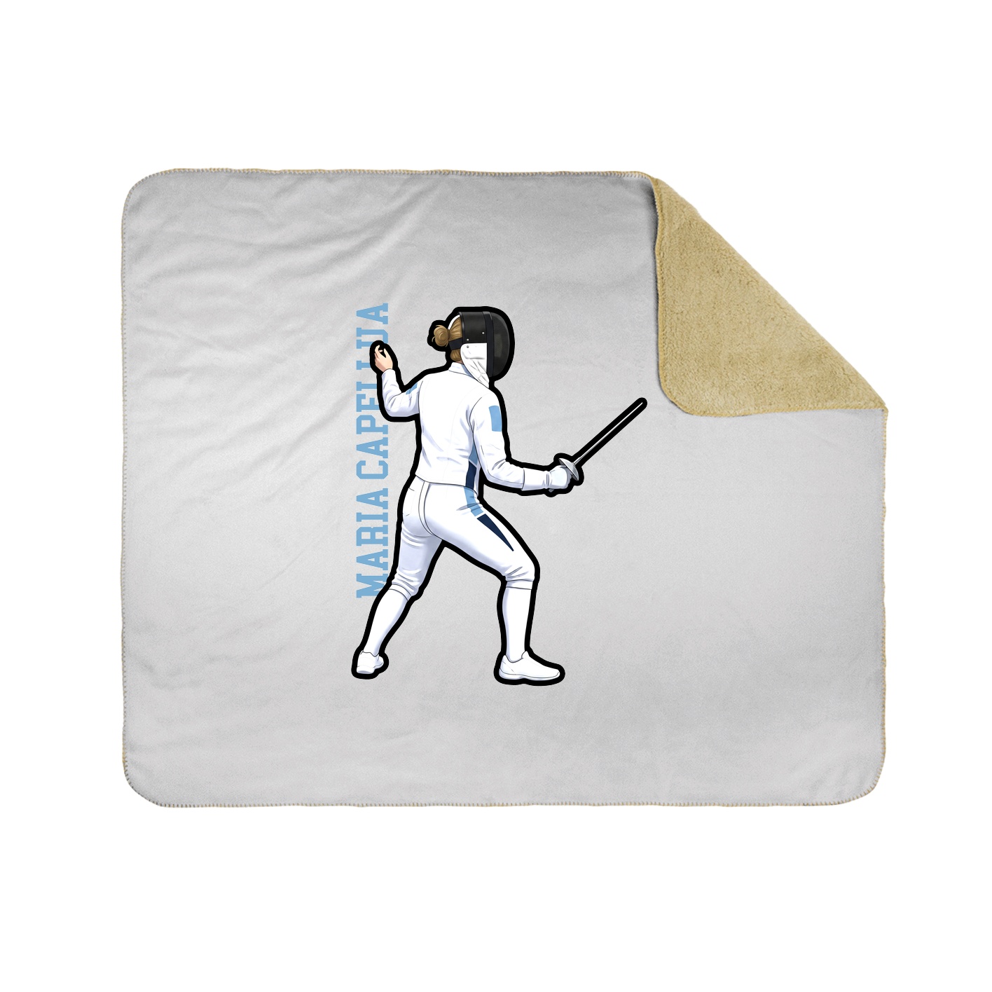 Throw Blanket — Name Vertical in White
