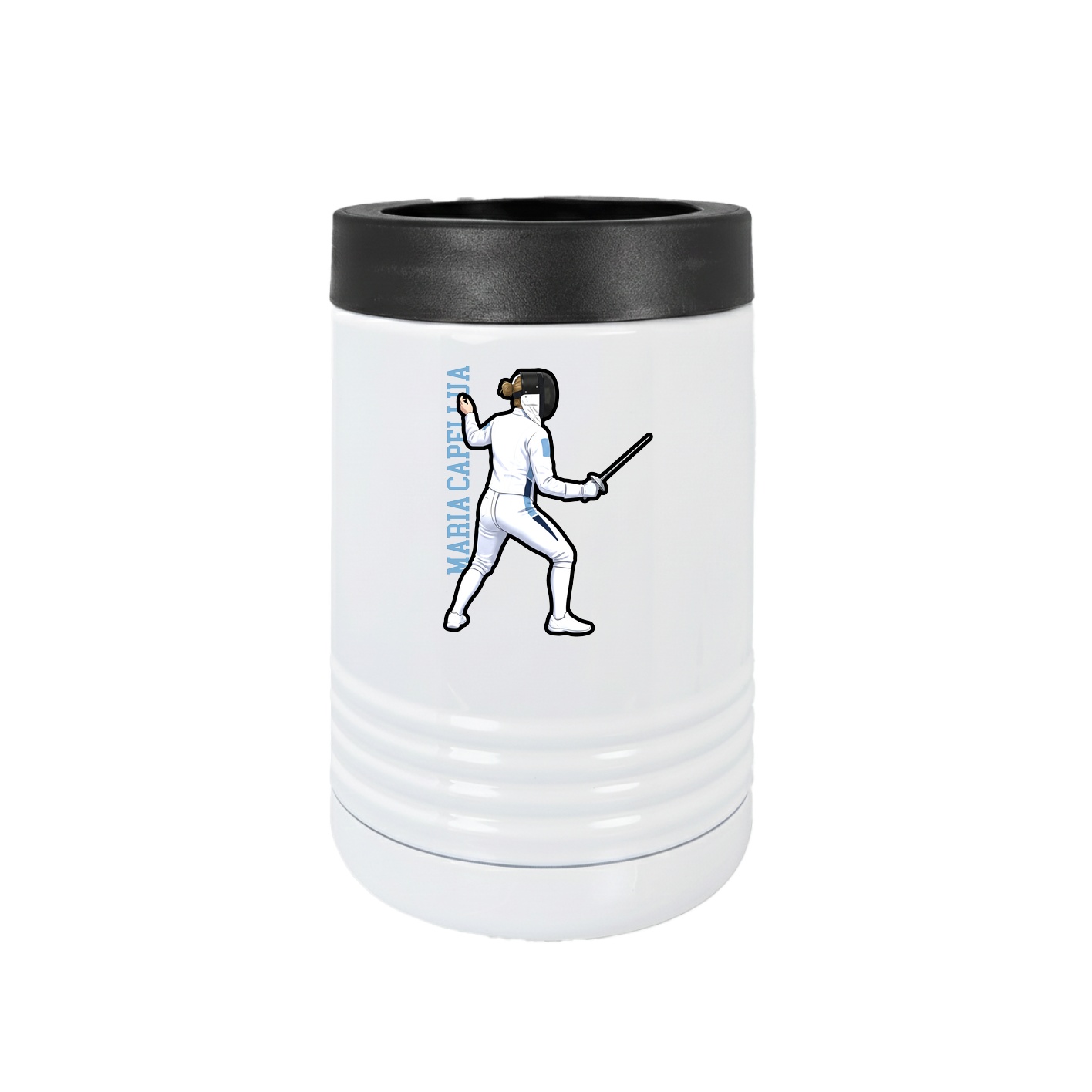 Beverage Holder — Name Vertical in White