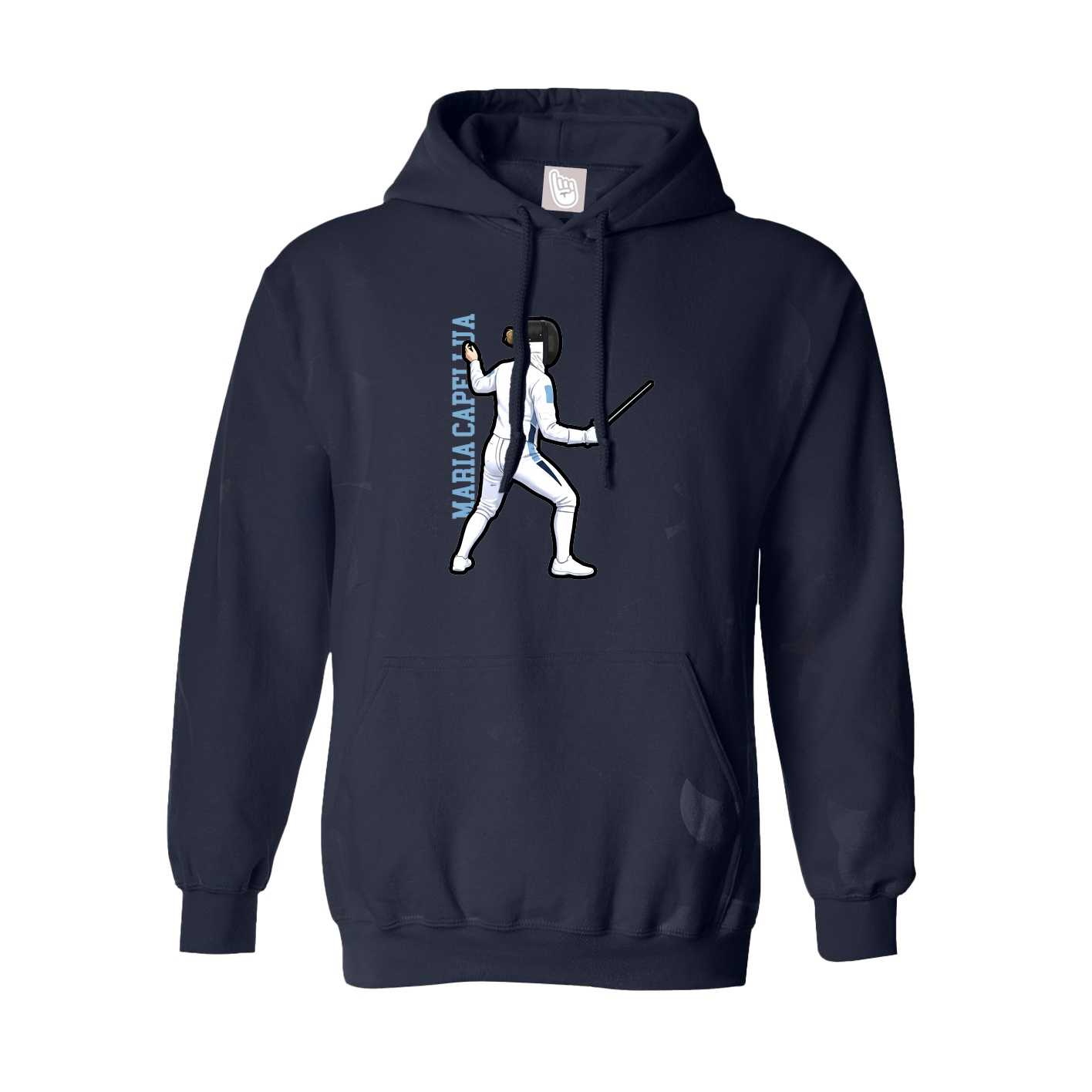 Hoodie — Name Vertical in Navy