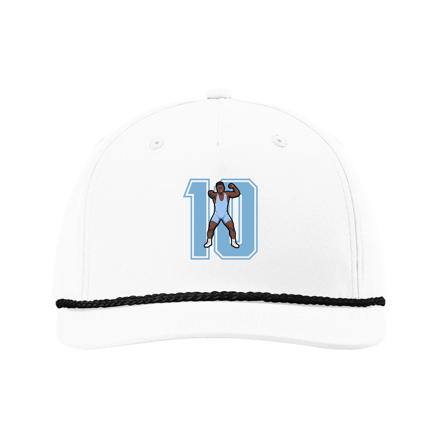 Five-Panel Classic Rope Cap — Number in White