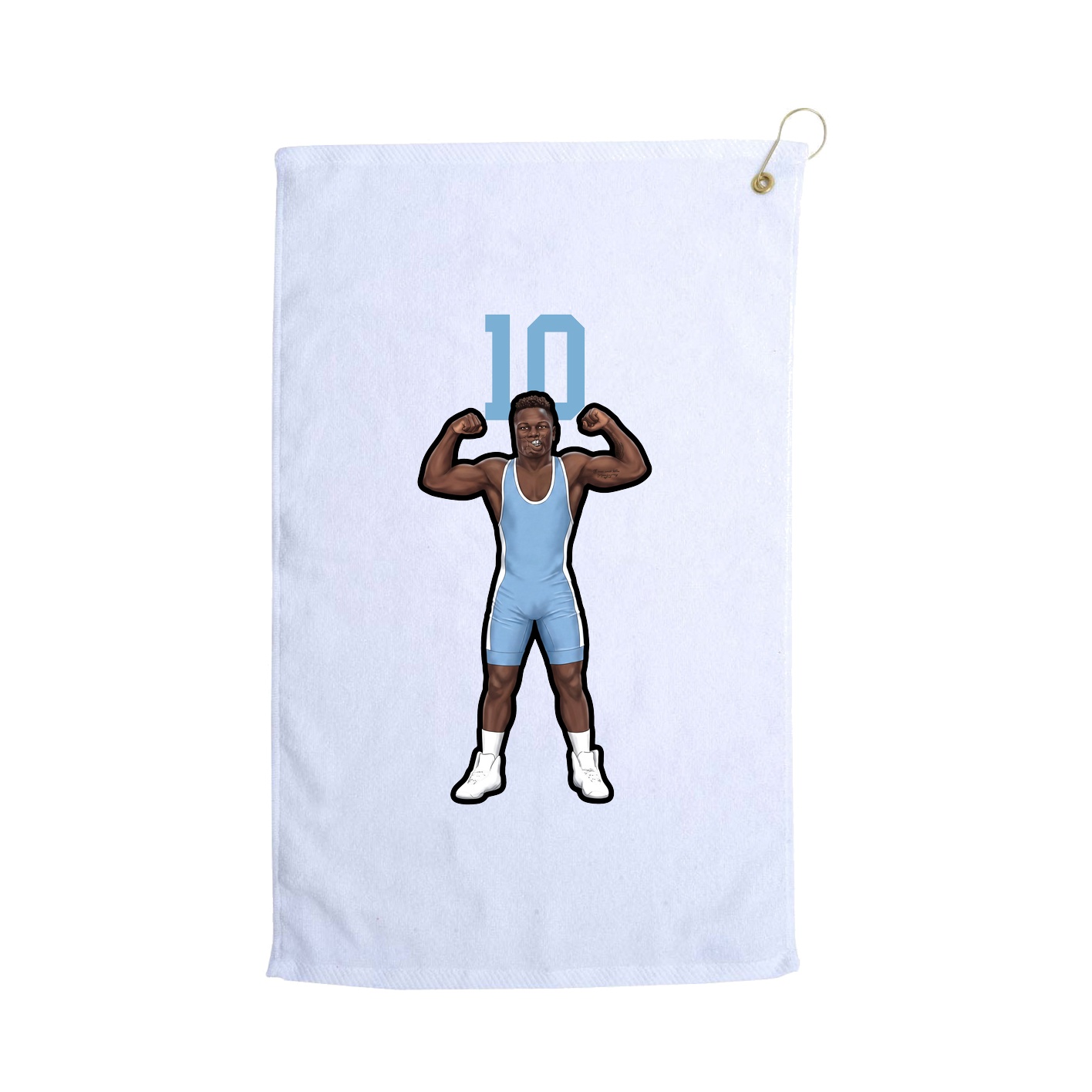 Golf Towel — Number Top in White