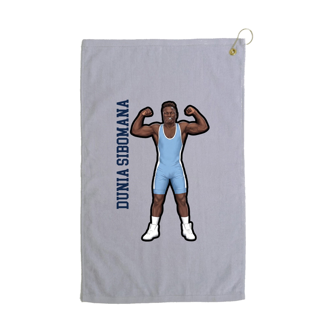 Golf Towel — Name Vertical in Grey