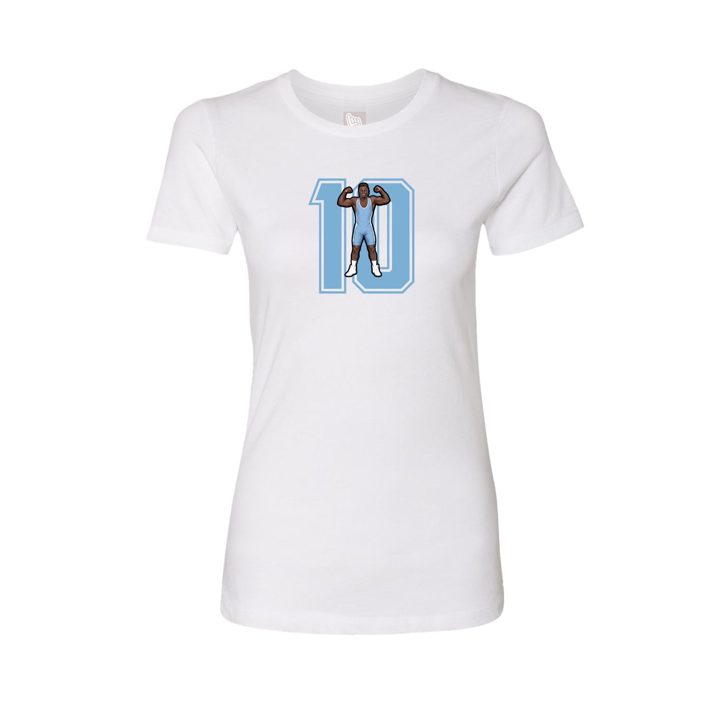 Fitted Women's Tee — Number in White