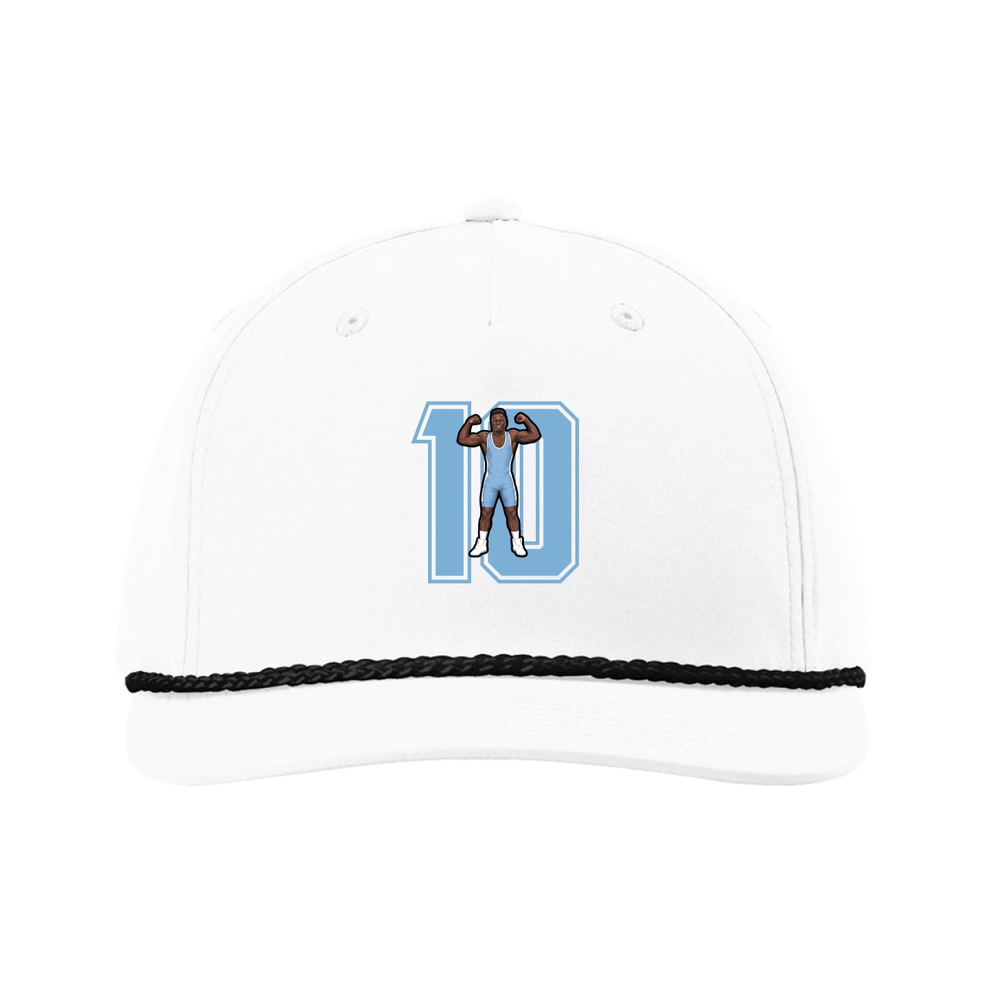 Five-Panel Classic Rope Cap — Number in White