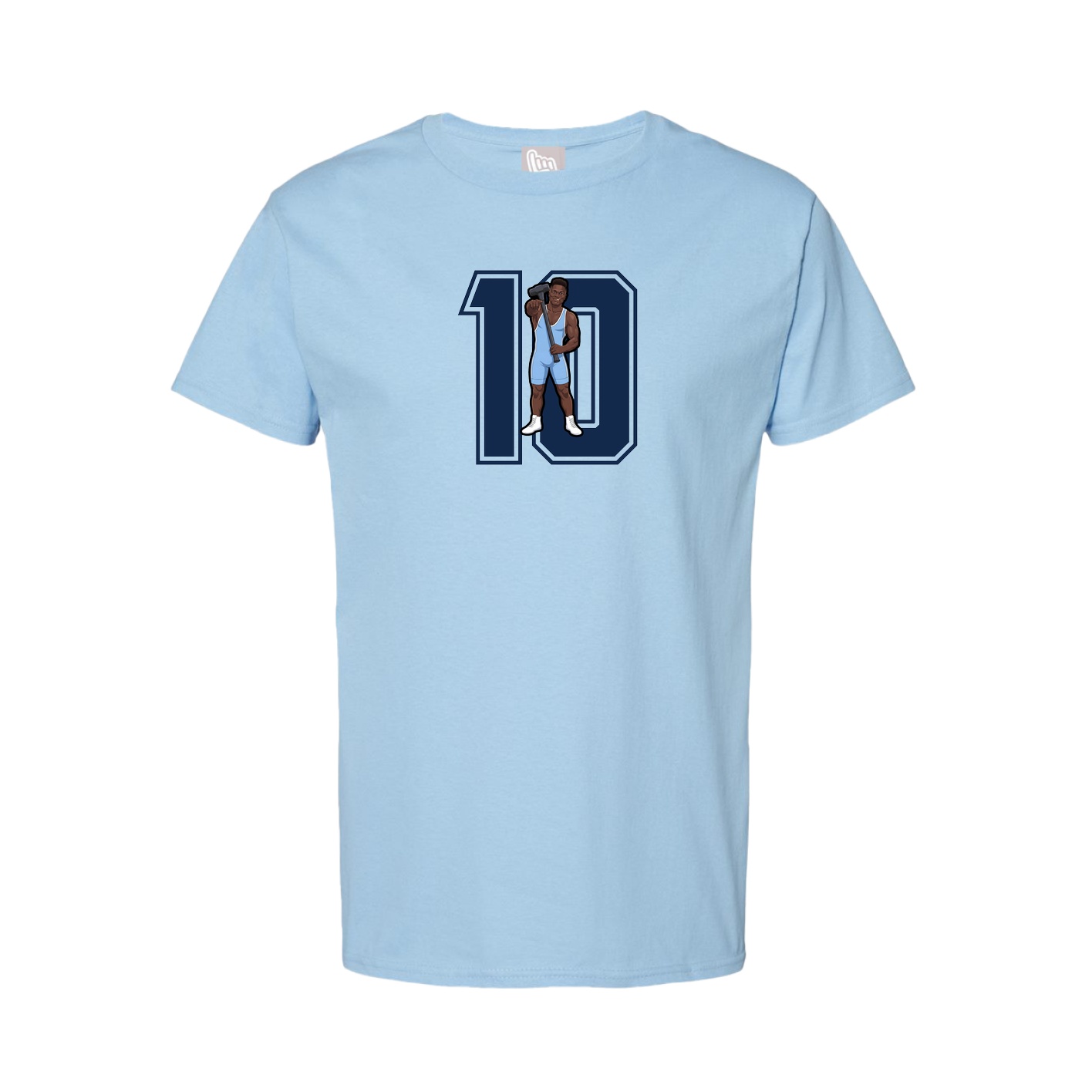 Youth Tee — Number in Light Blue