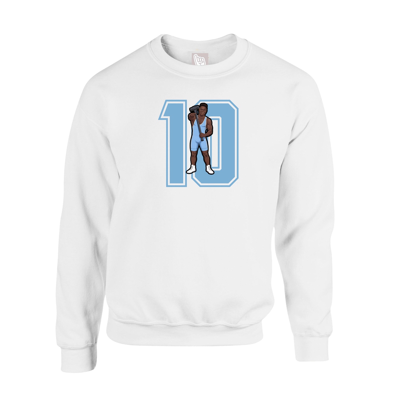 Fleece Crew — Number in White