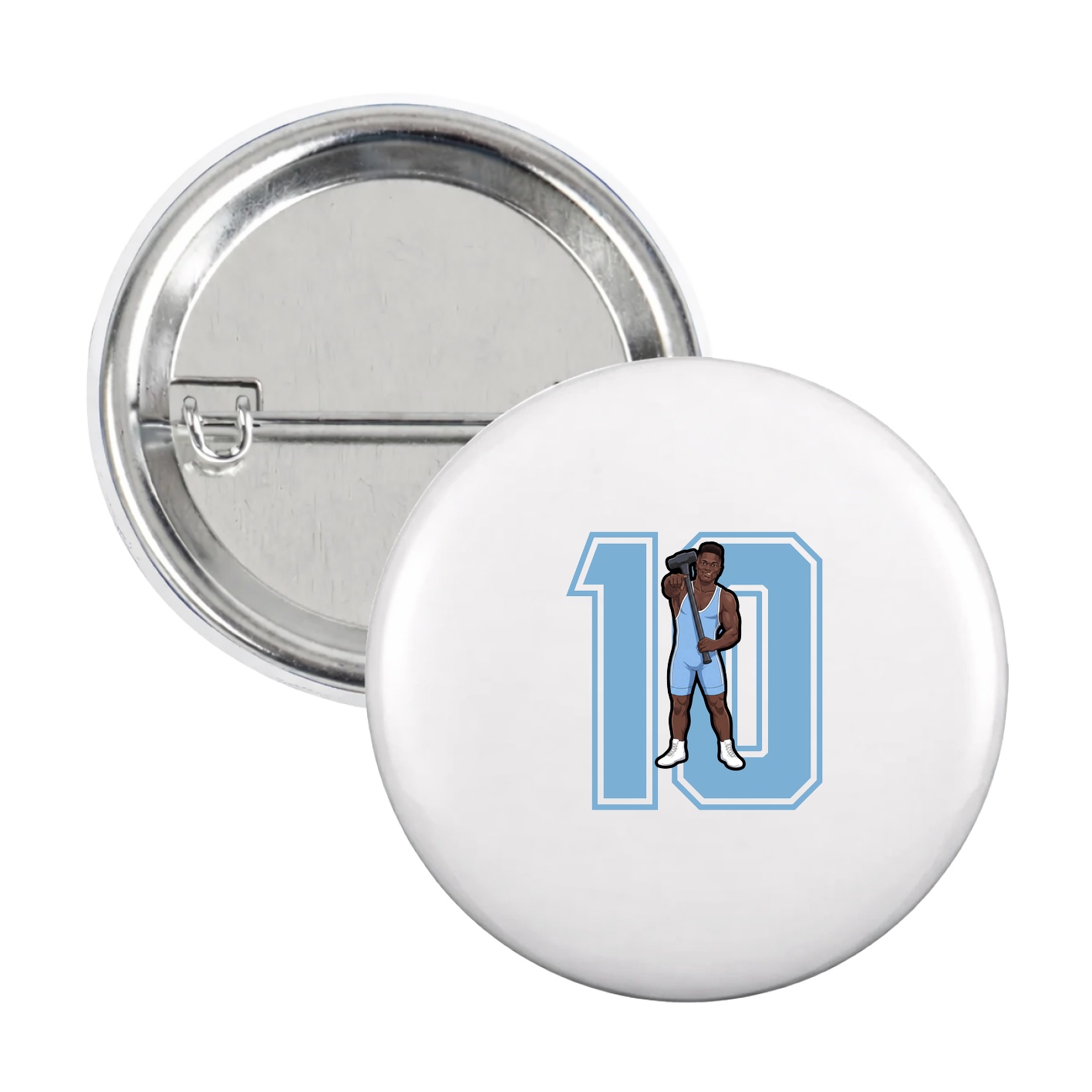 Game Day Button — Number in White