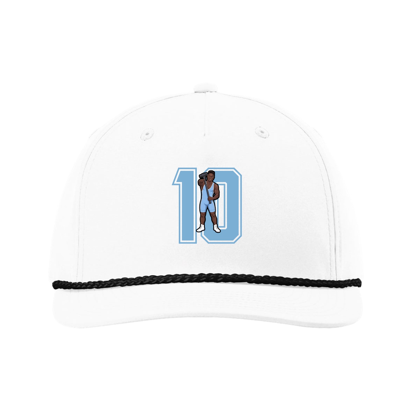 Five-Panel Classic Rope Cap — Number in White