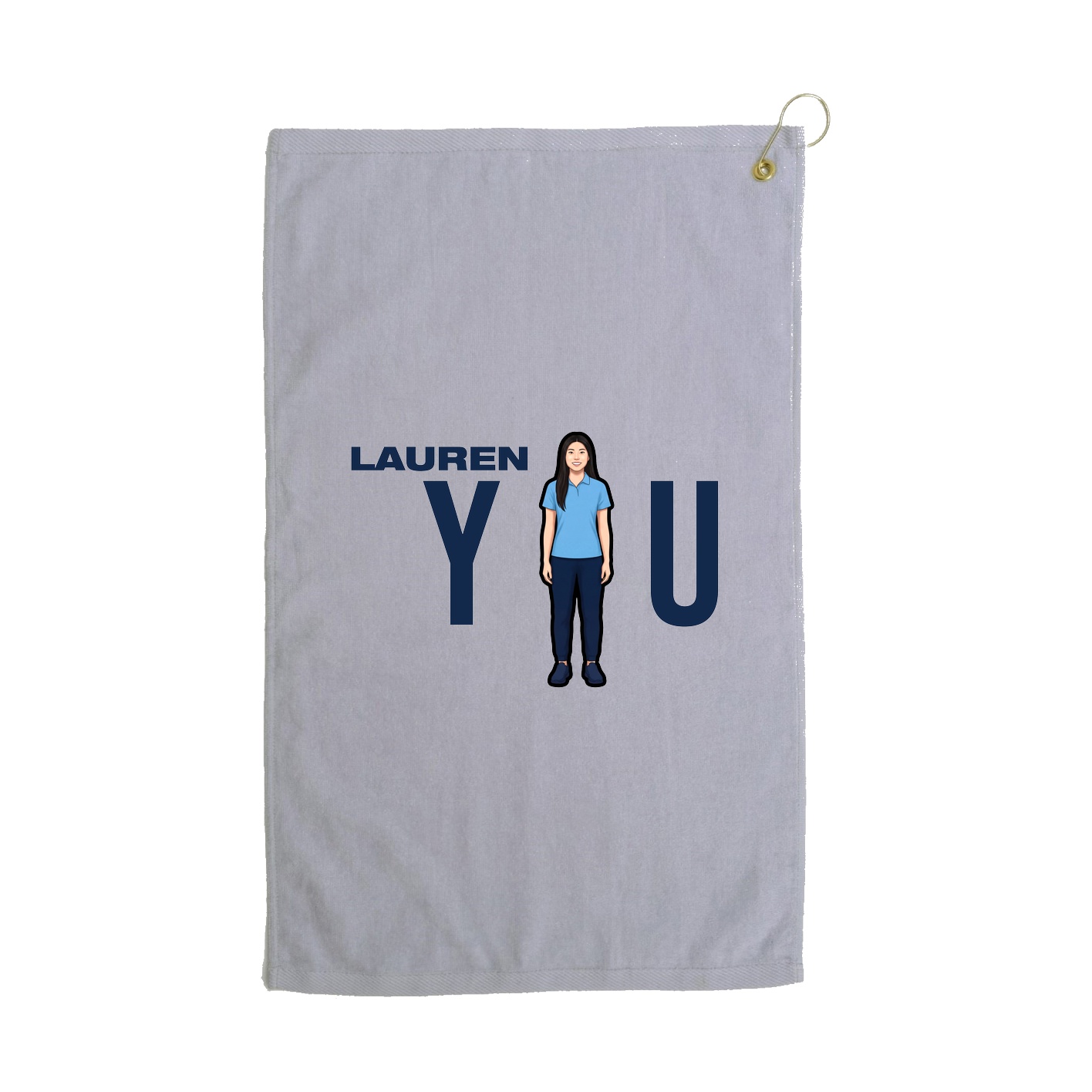Golf Towel — Player Name in Grey