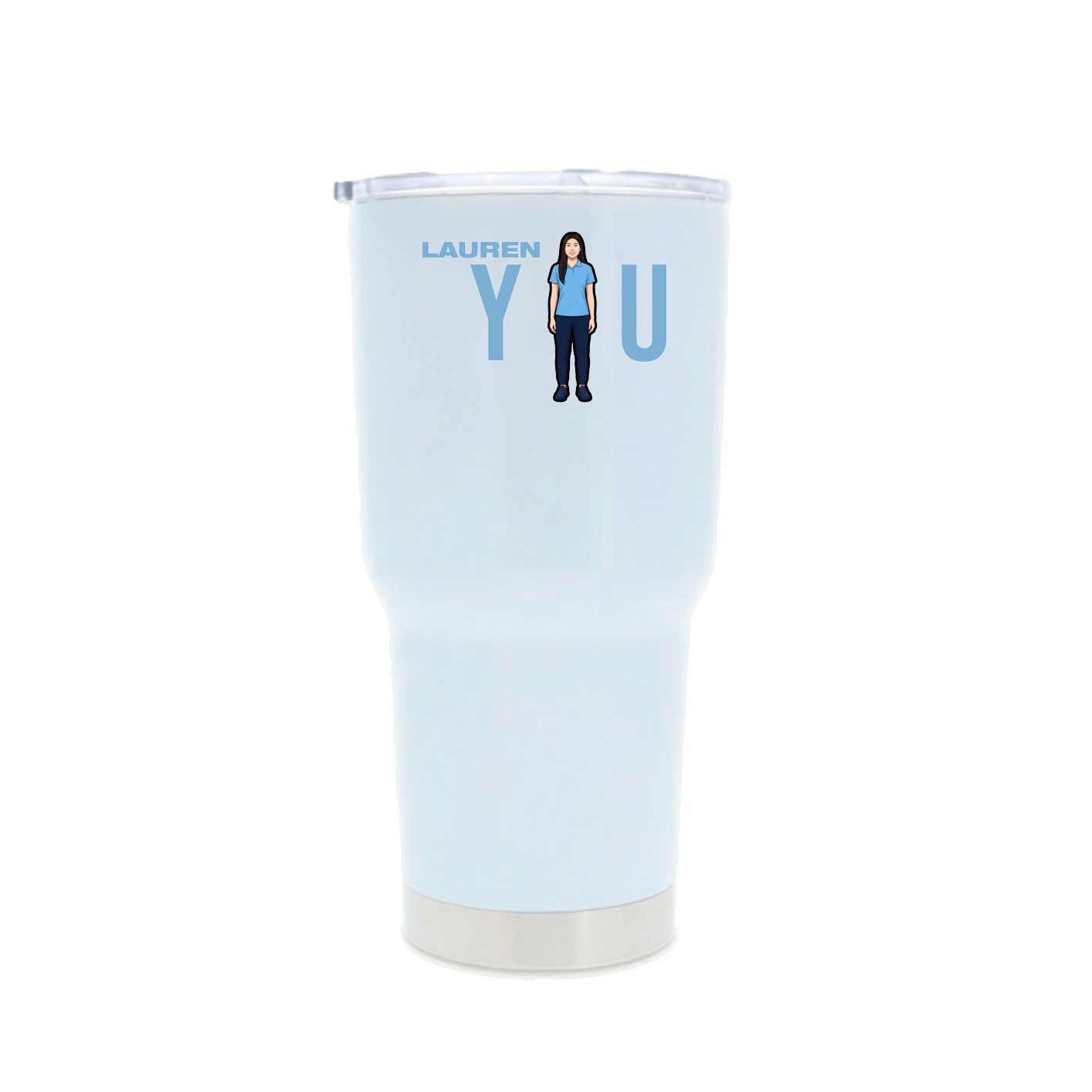 30oz Stainless Steel Tumbler — Player Name in White