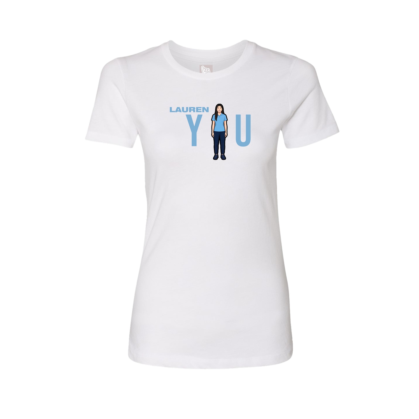 Fitted Women's Tee — Player Name in White