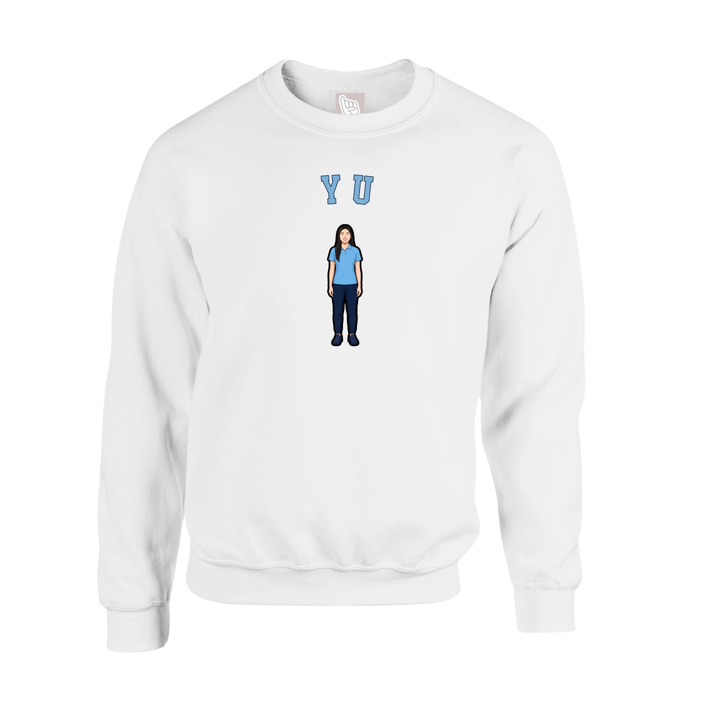 Fleece Crew — Shirsey Arch in White
