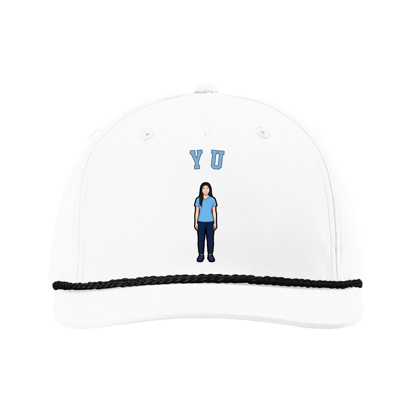 Five-Panel Classic Rope Cap — Shirsey Arch in White