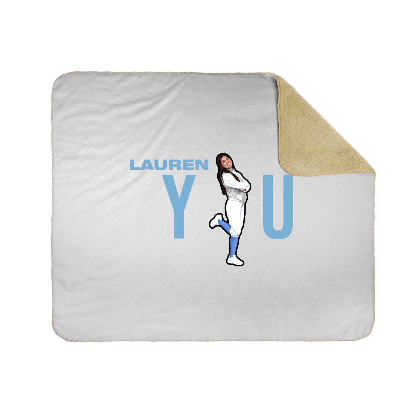 Throw Blanket — Player Name in White