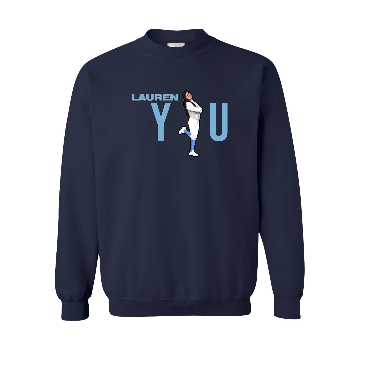 Fleece Crew — Player Name in Navy