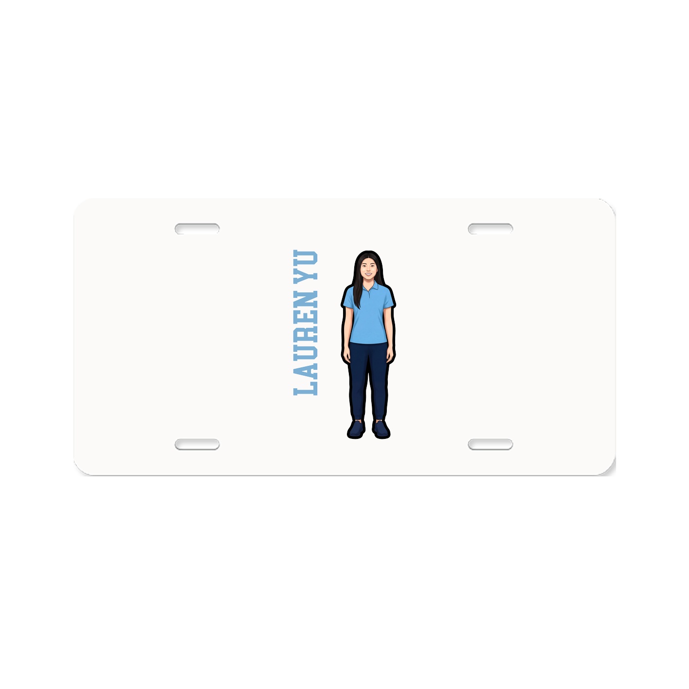 License Plate — Name Vertical in Classic