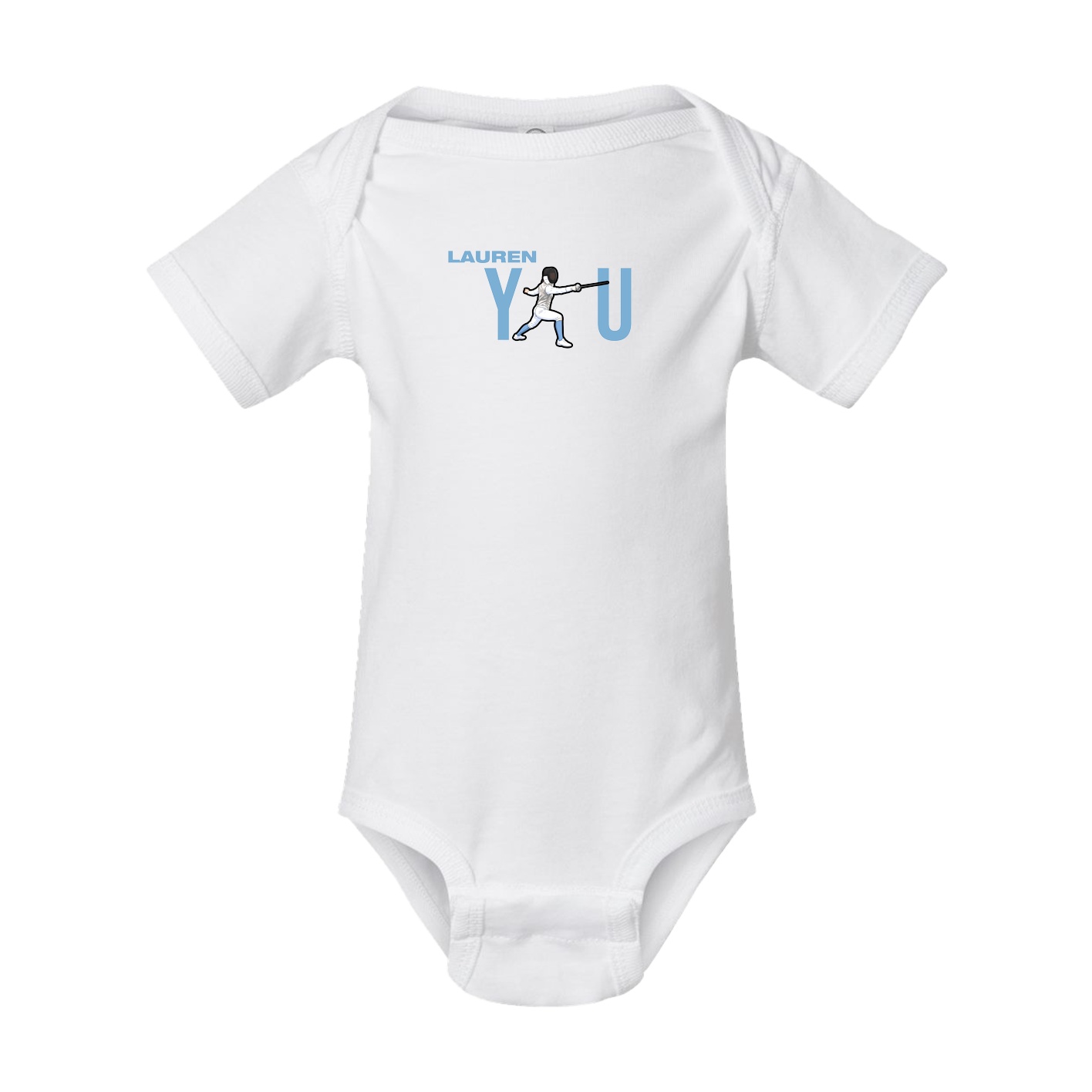 Baby Onesie — Player Name in White