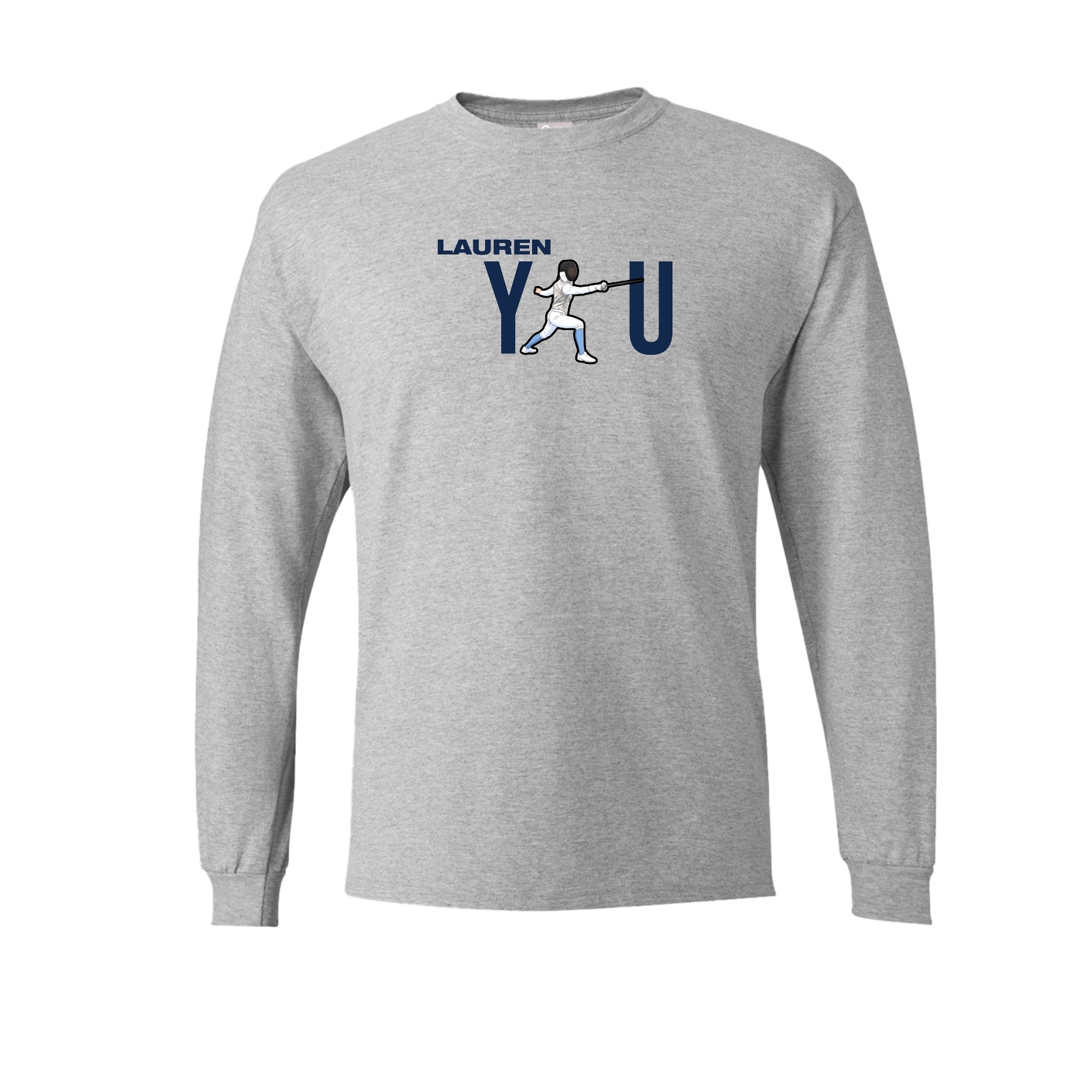 Long Sleeve Tee — Player Name in Grey
