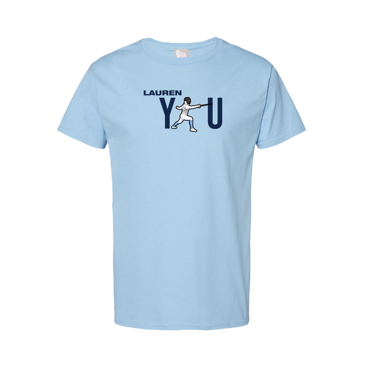 Youth Tee — Player Name in Light Blue