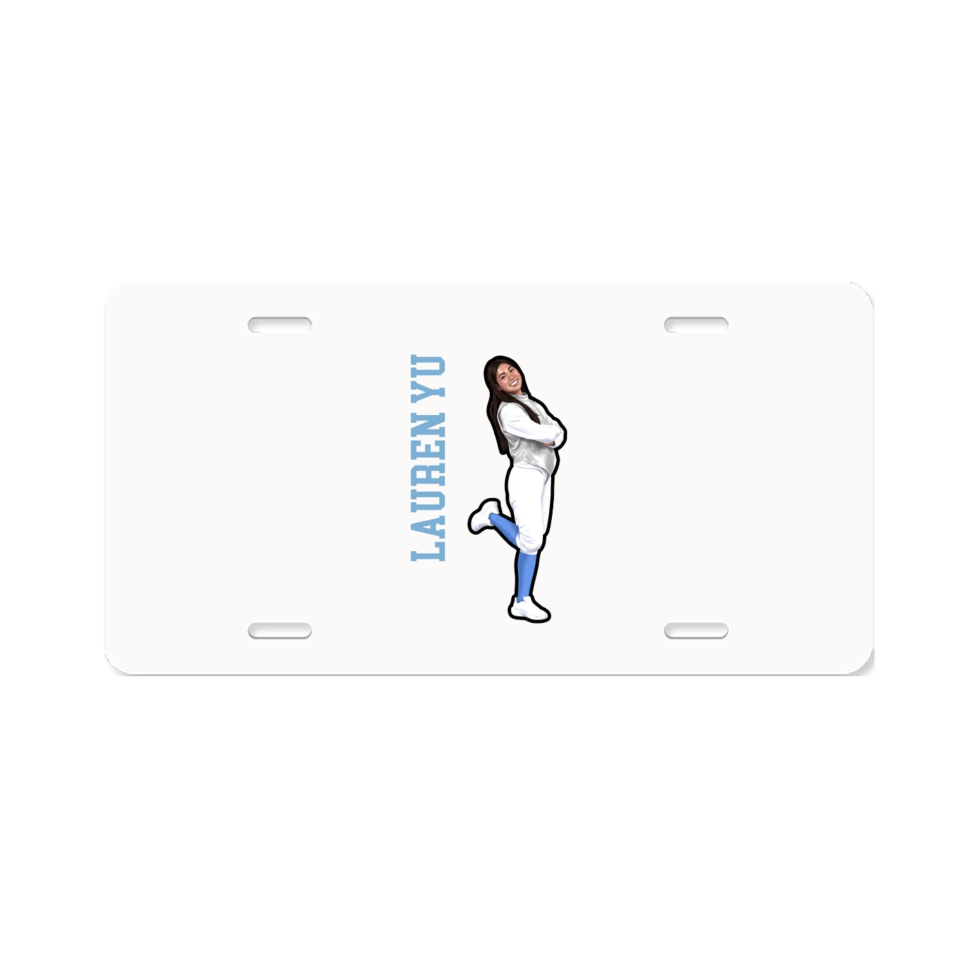 License Plate — Name Vertical in Classic
