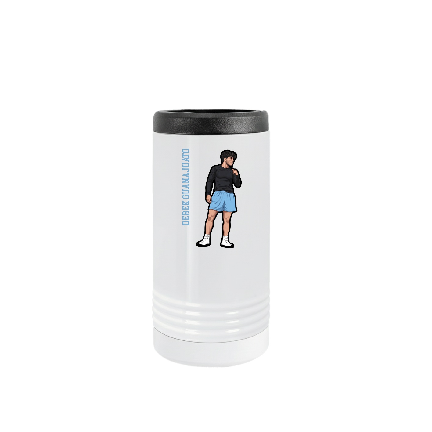 Slim Beverage Holder — Name Vertical in White