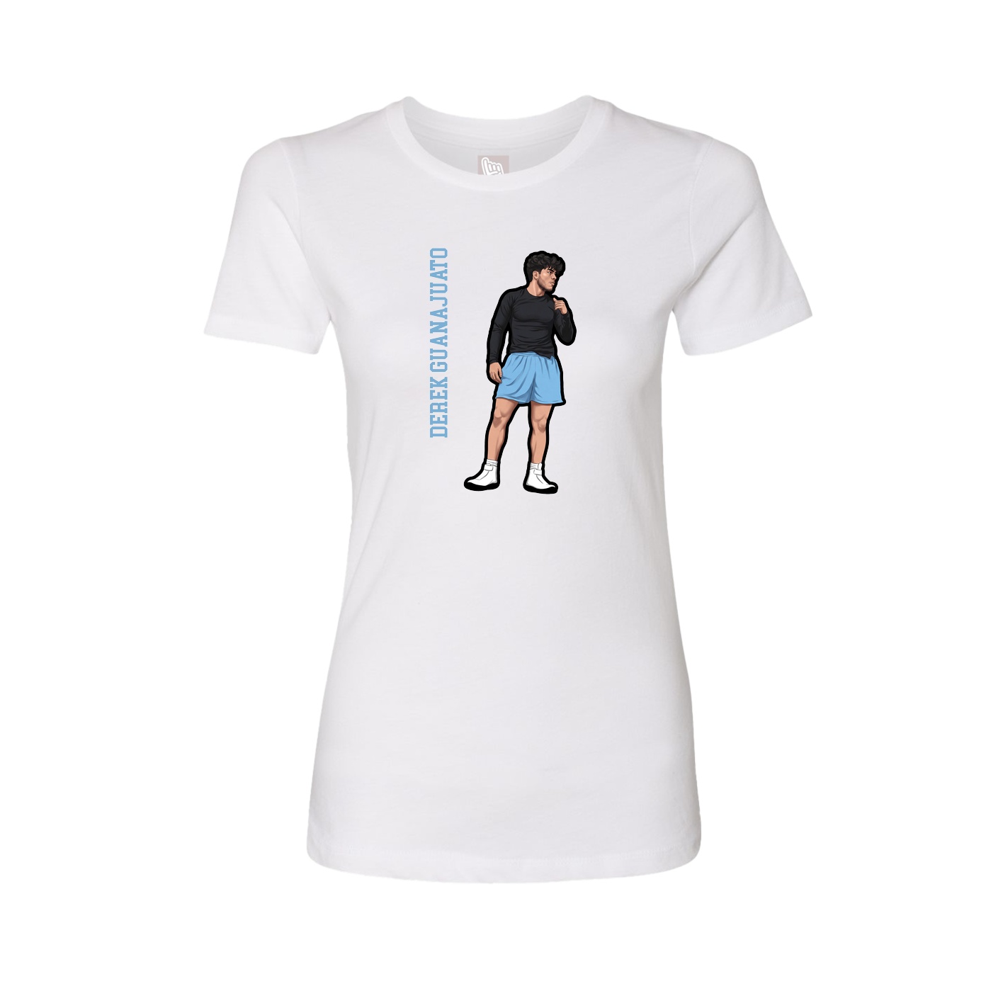 Fitted Women's Tee — Name Vertical in White
