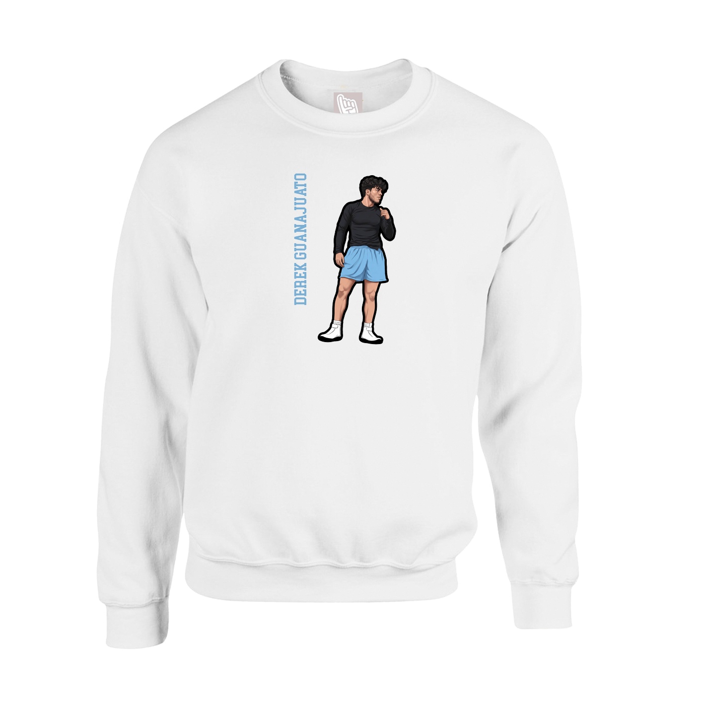 Fleece Crew — Name Vertical in White