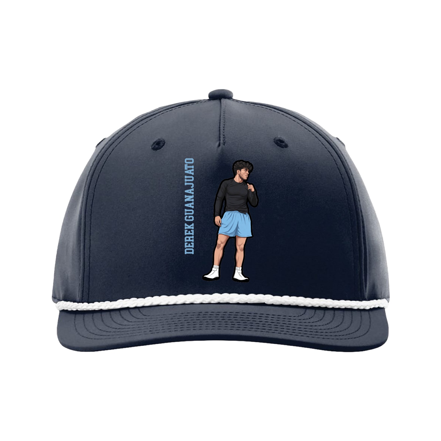 Five-Panel Classic Rope Cap — Name Vertical in Navy