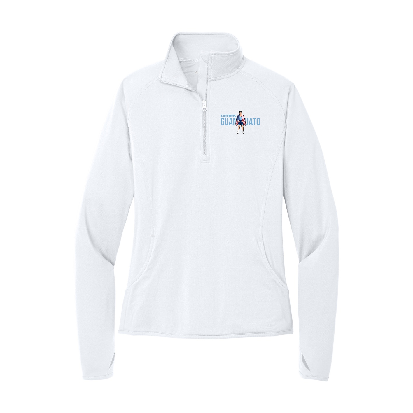 Women's Q-Zip Pullover — Player Name in White