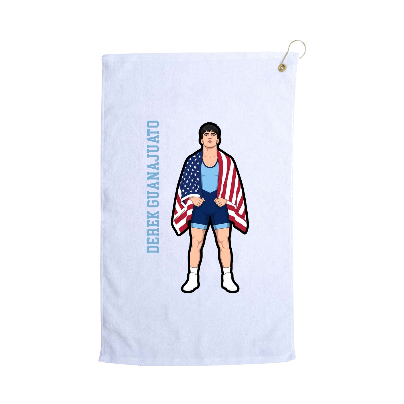 Golf Towel — Name Vertical in White