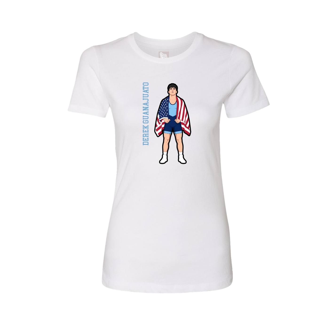 Fitted Women's Tee — Name Vertical in White