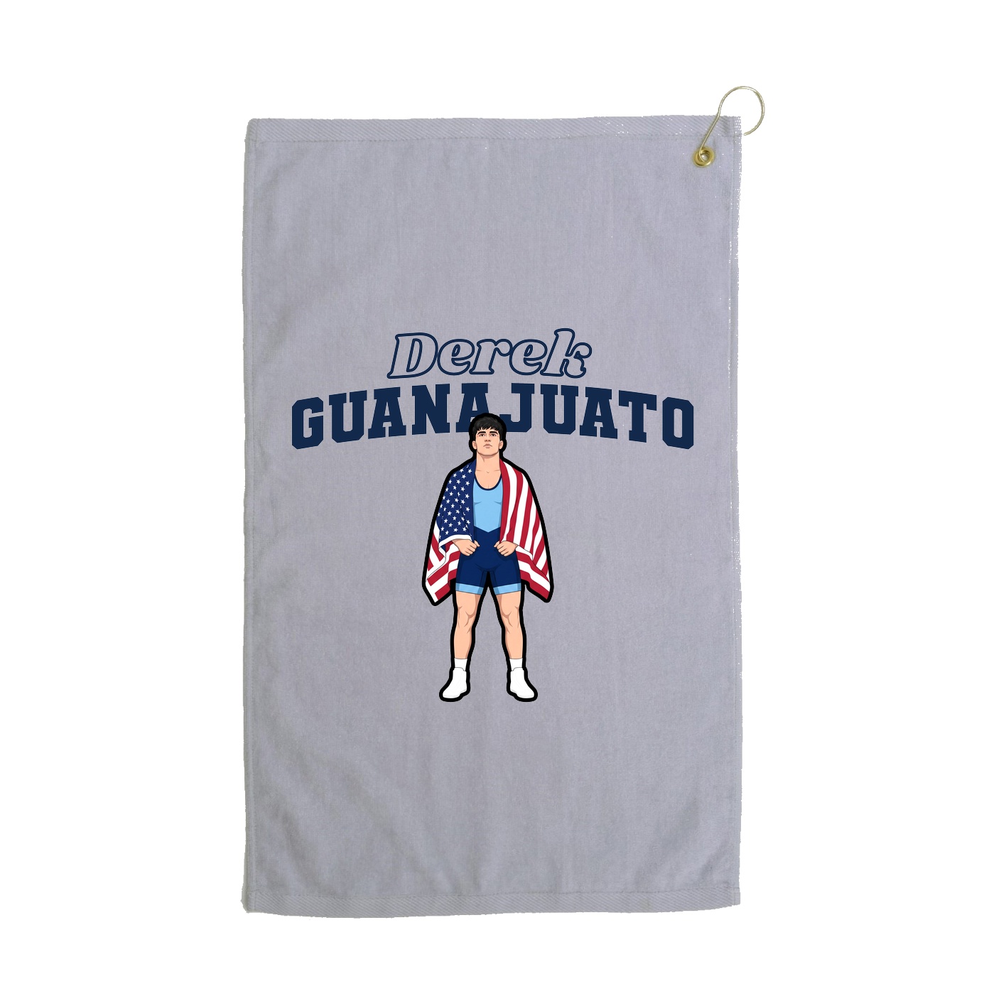 Golf Towel — Name Arch in Grey