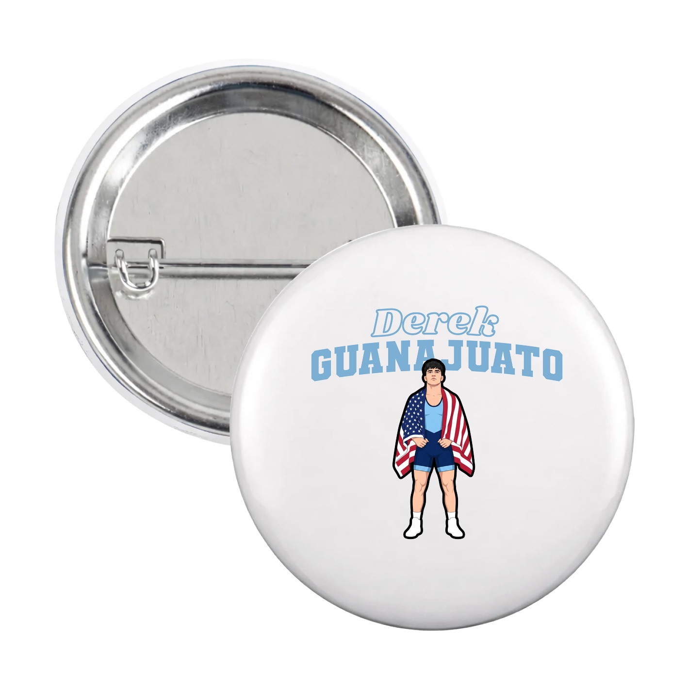 Game Day Button — Name Arch in White