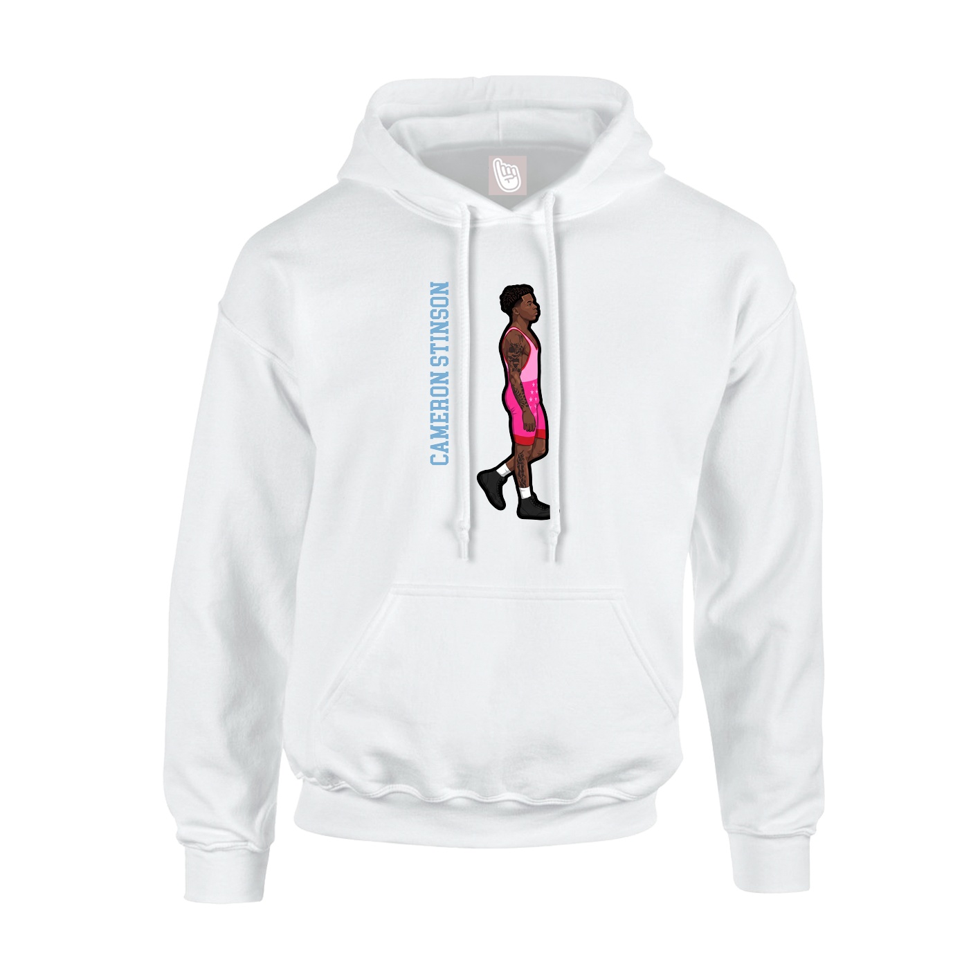 Youth Hoodie — Name Vertical in White