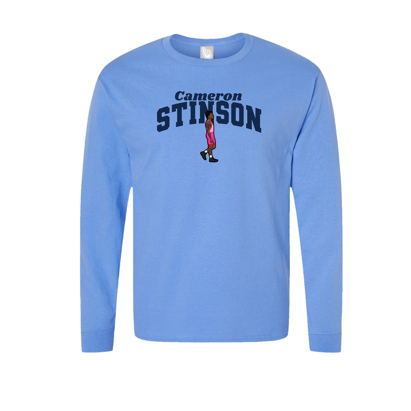 Long Sleeve Tee — Signature Arch in Powder Blue