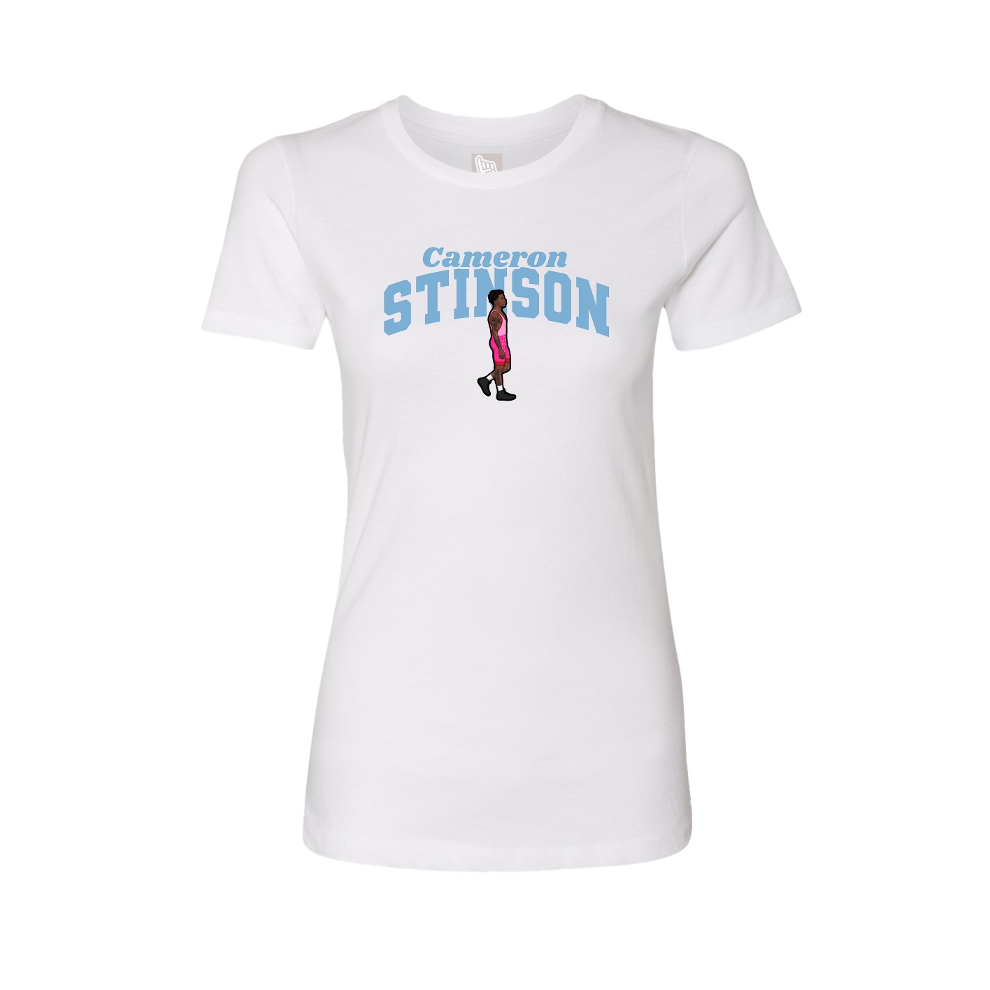 Fitted Women's Tee — Signature Arch in White
