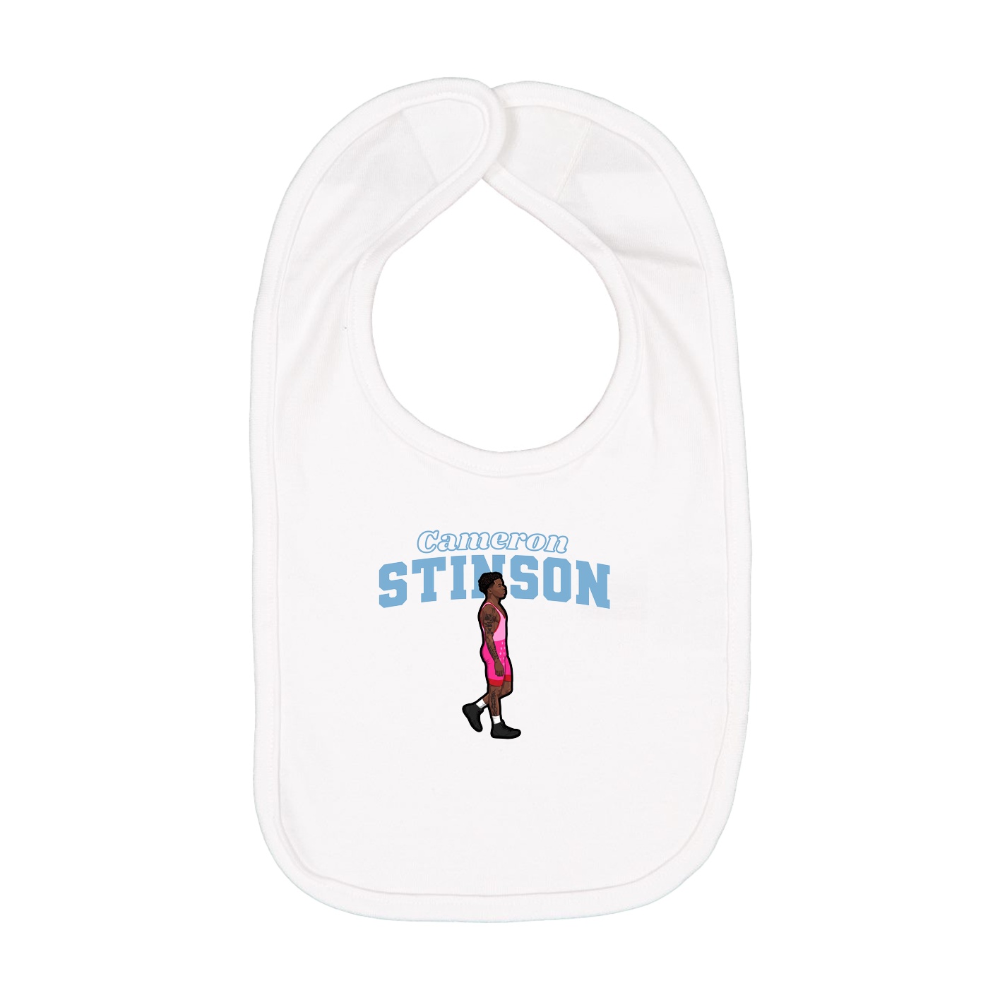 Infant Bib — Name Arch in White