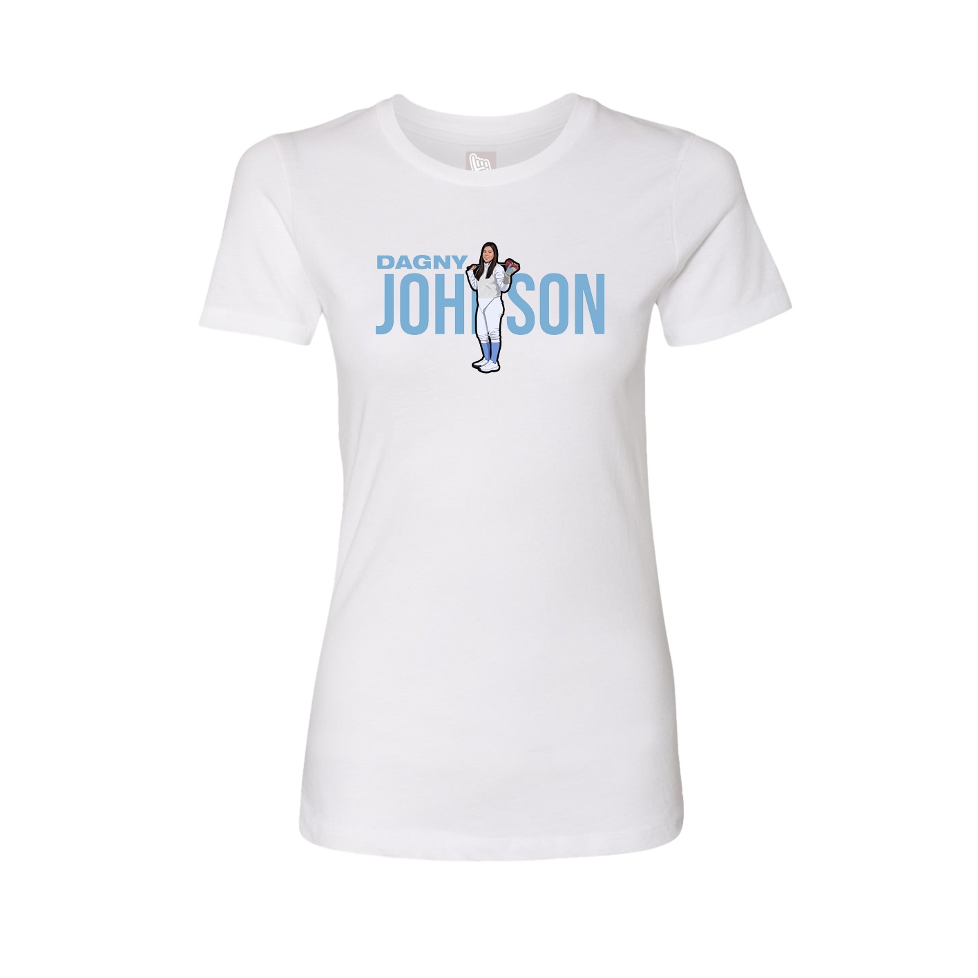 Fitted Women's Tee — Player Name in White