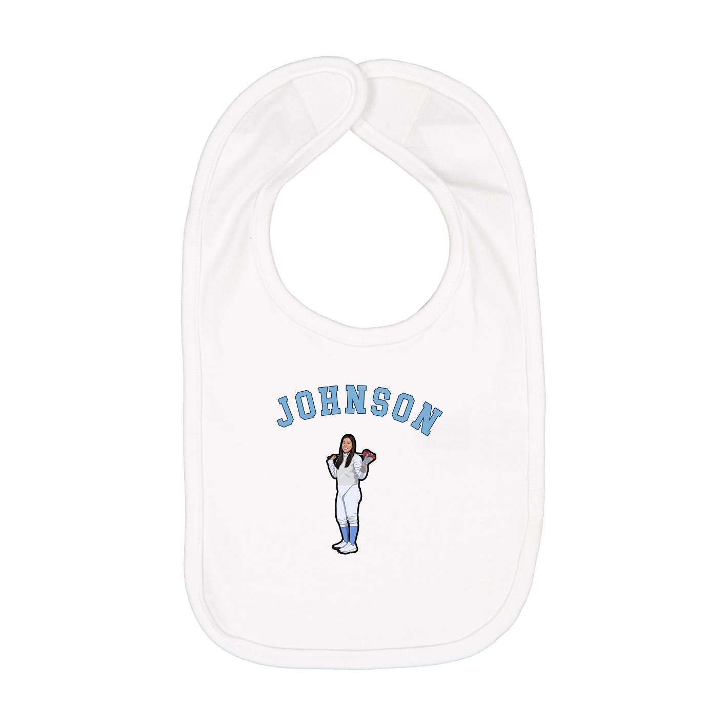 Infant Bib — Shirsey Arch in White