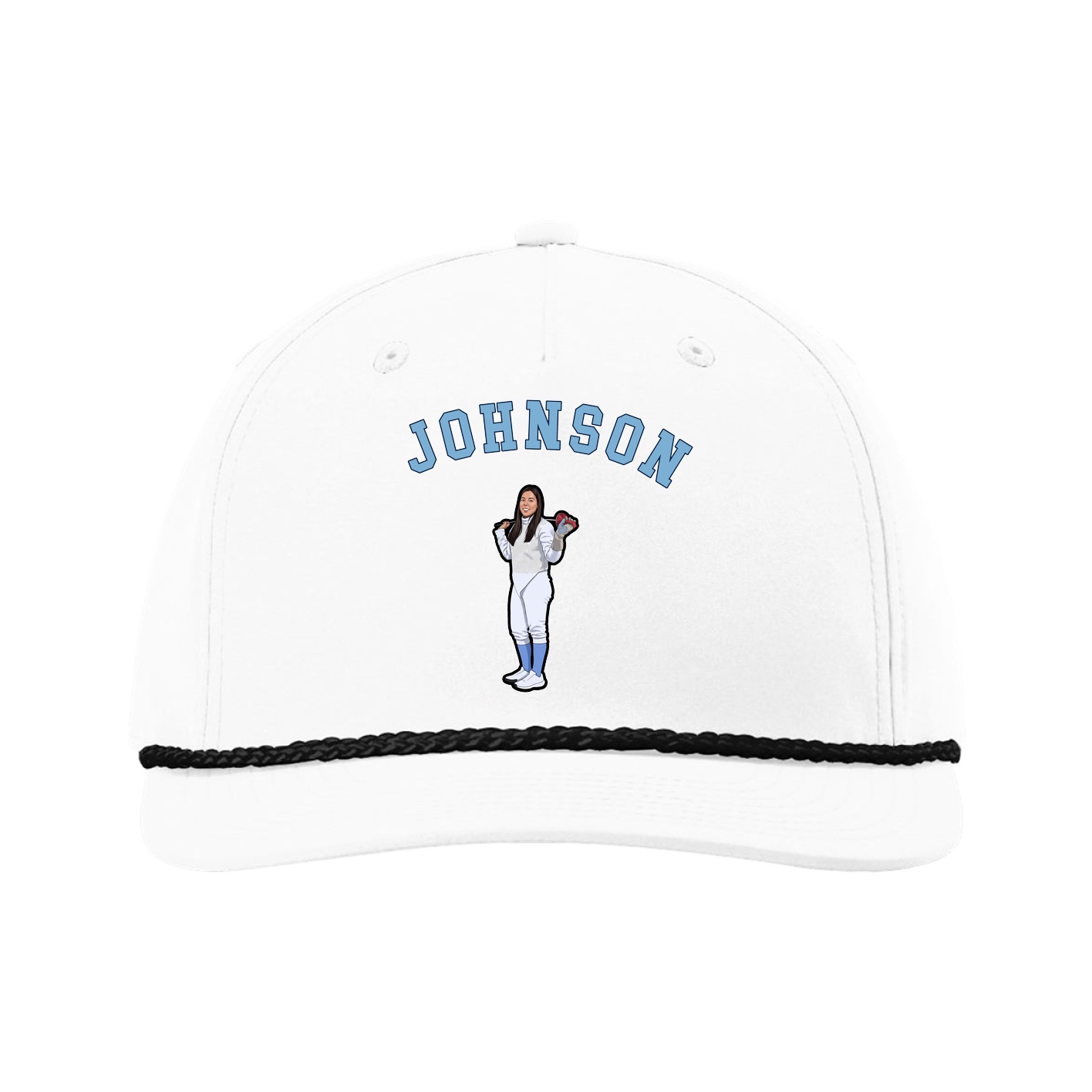 Five-Panel Classic Rope Cap — Shirsey Arch in White