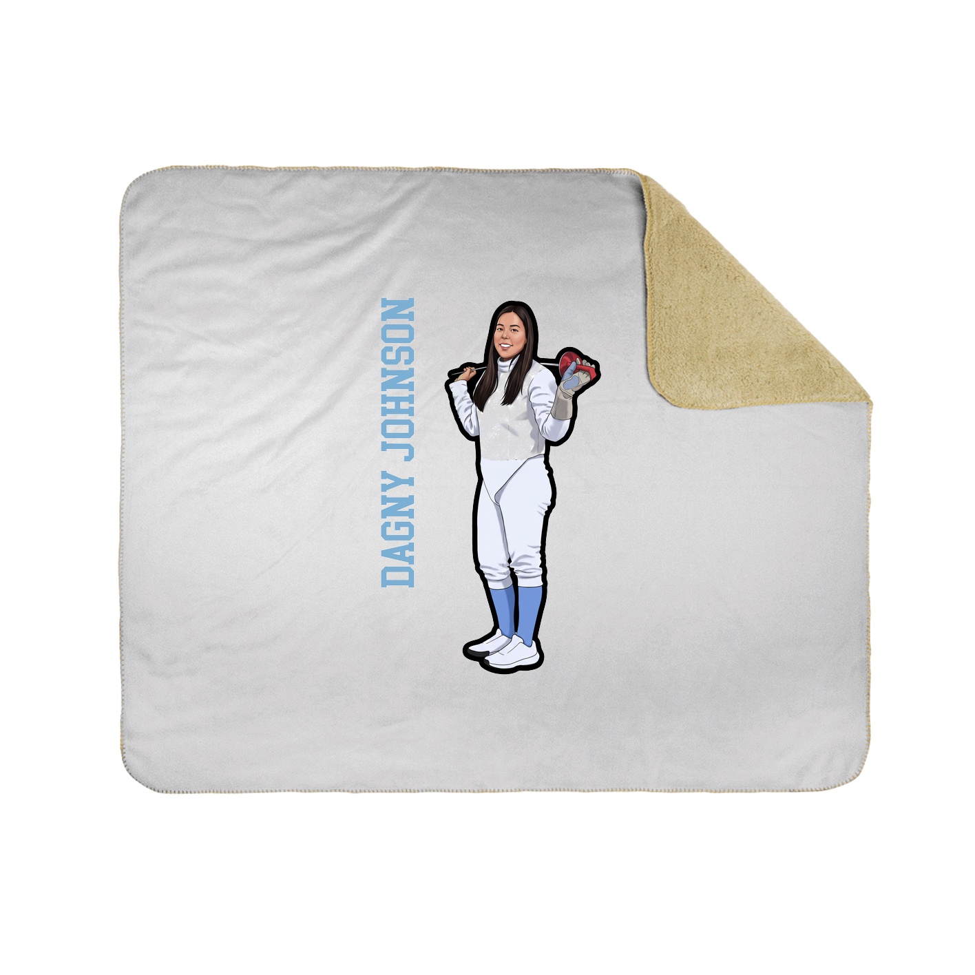 Throw Blanket — Name Vertical in White