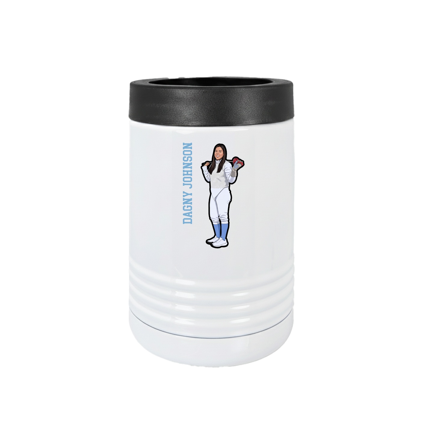 Beverage Holder — Name Vertical in White