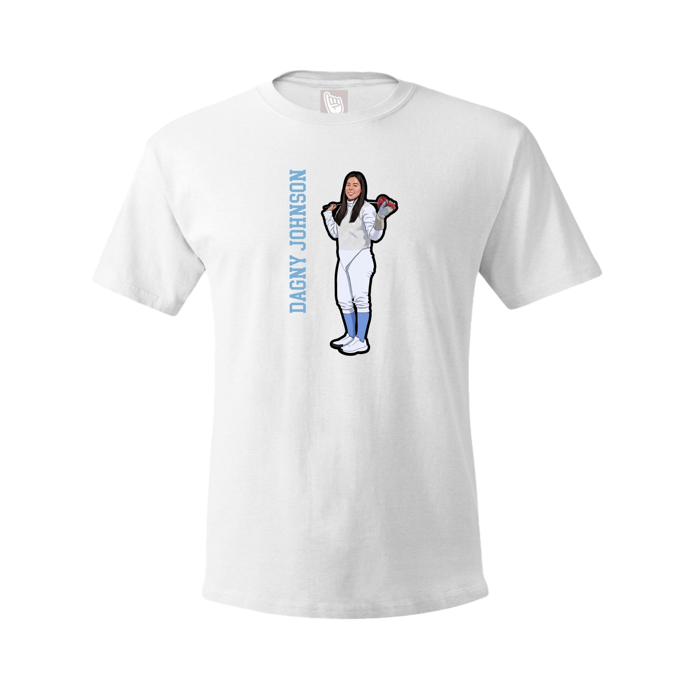 Youth Tee — Name Vertical in White