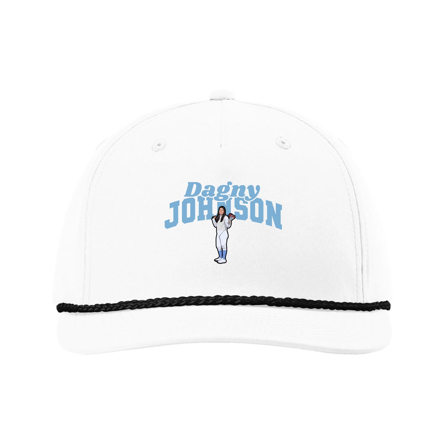 Five-Panel Classic Rope Cap — Signature Arch in White