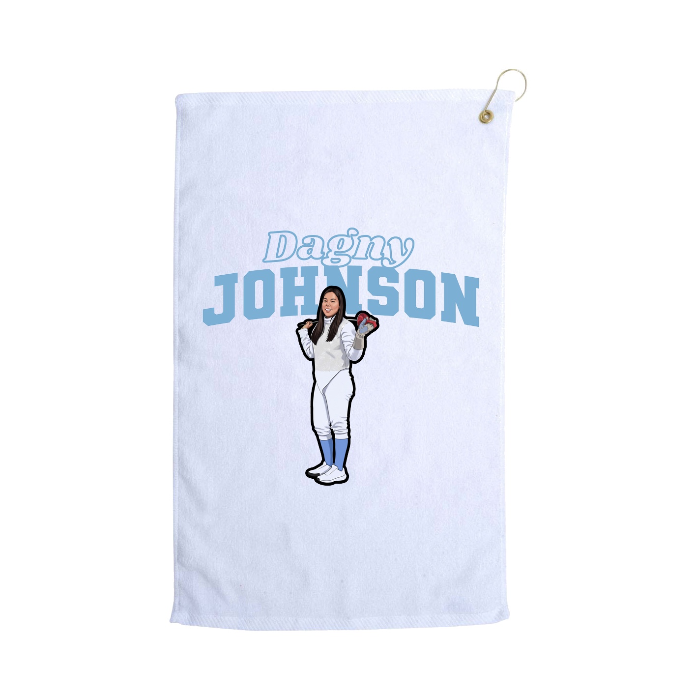 Golf Towel — Name Arch in White