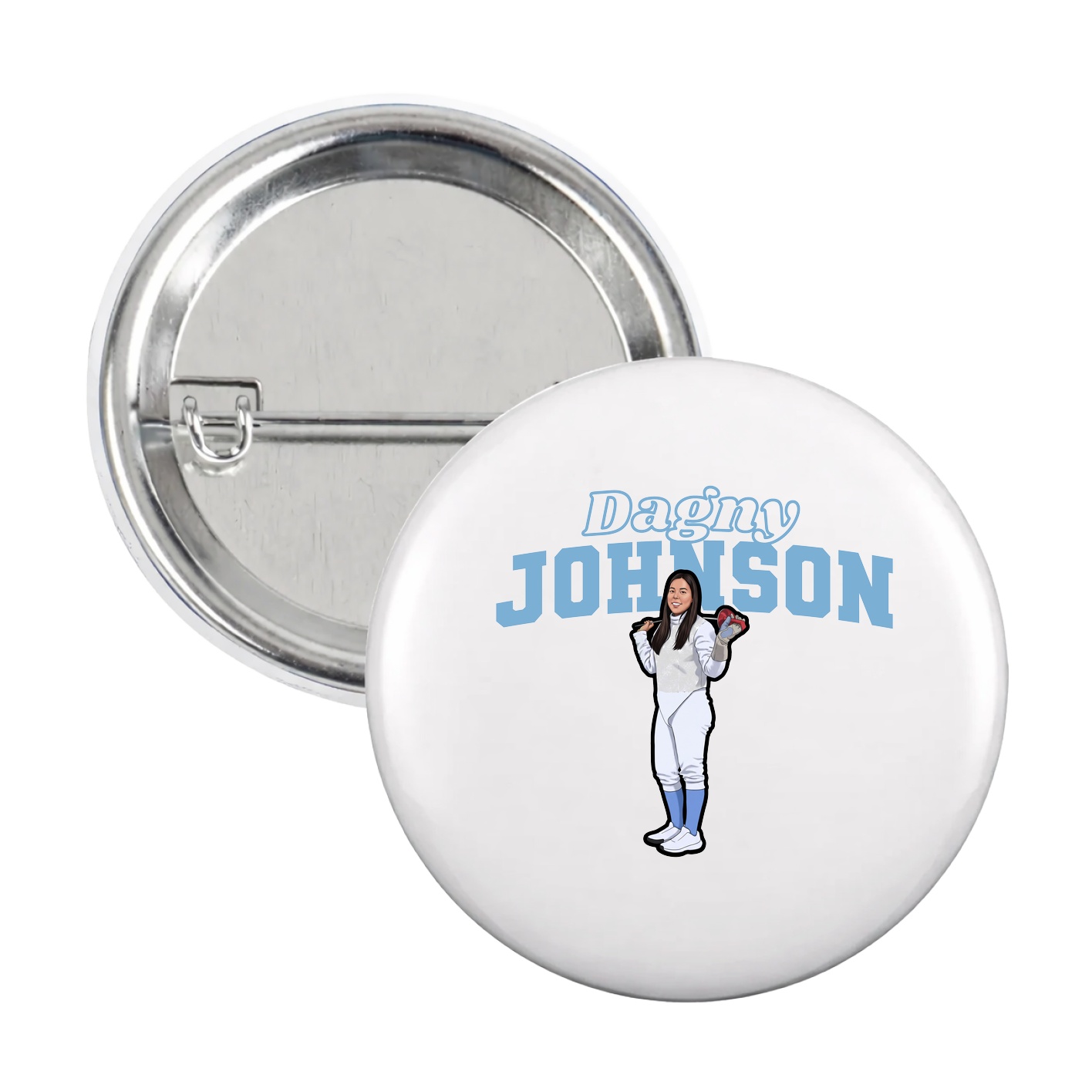 Game Day Button — Name Arch in White