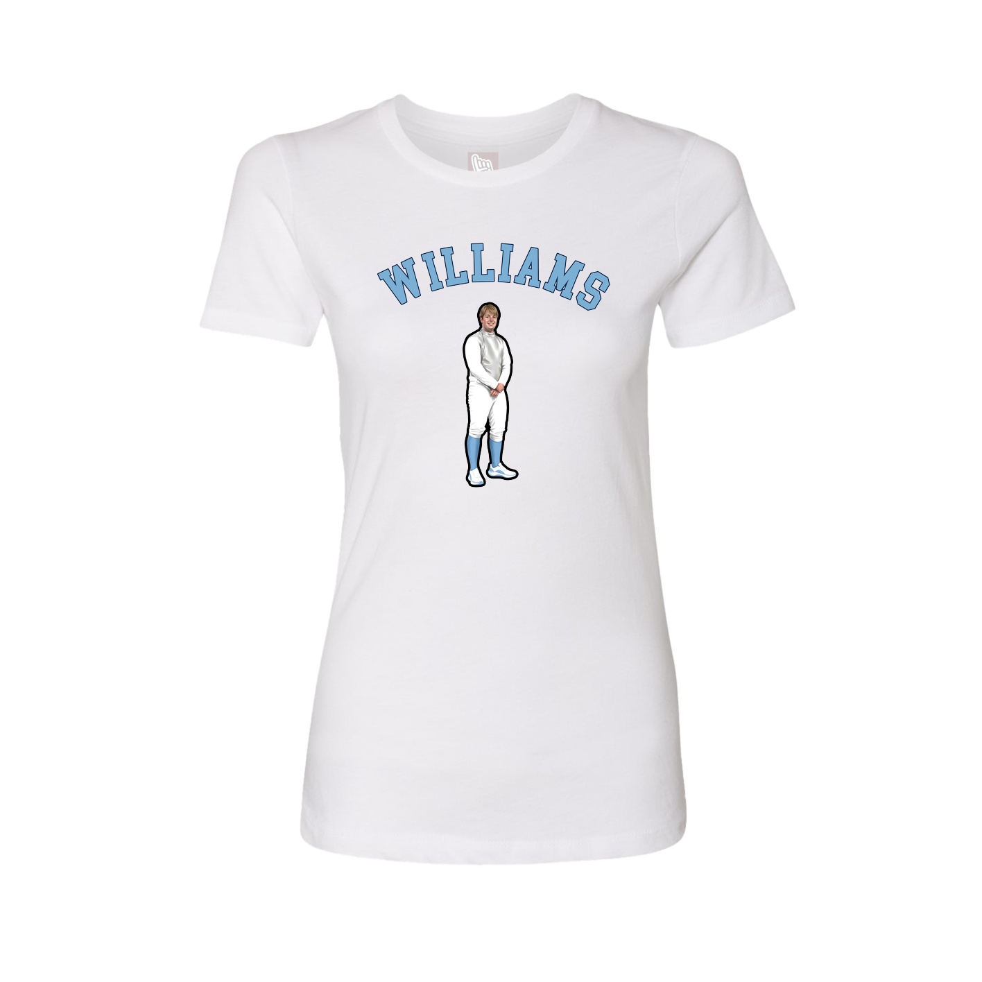 Fitted Women's Tee — Shirsey Arch in White