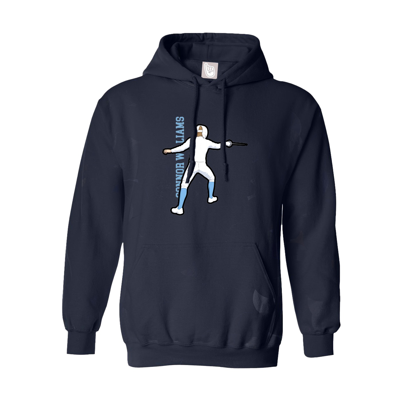 Youth Hoodie — Name Vertical in Navy