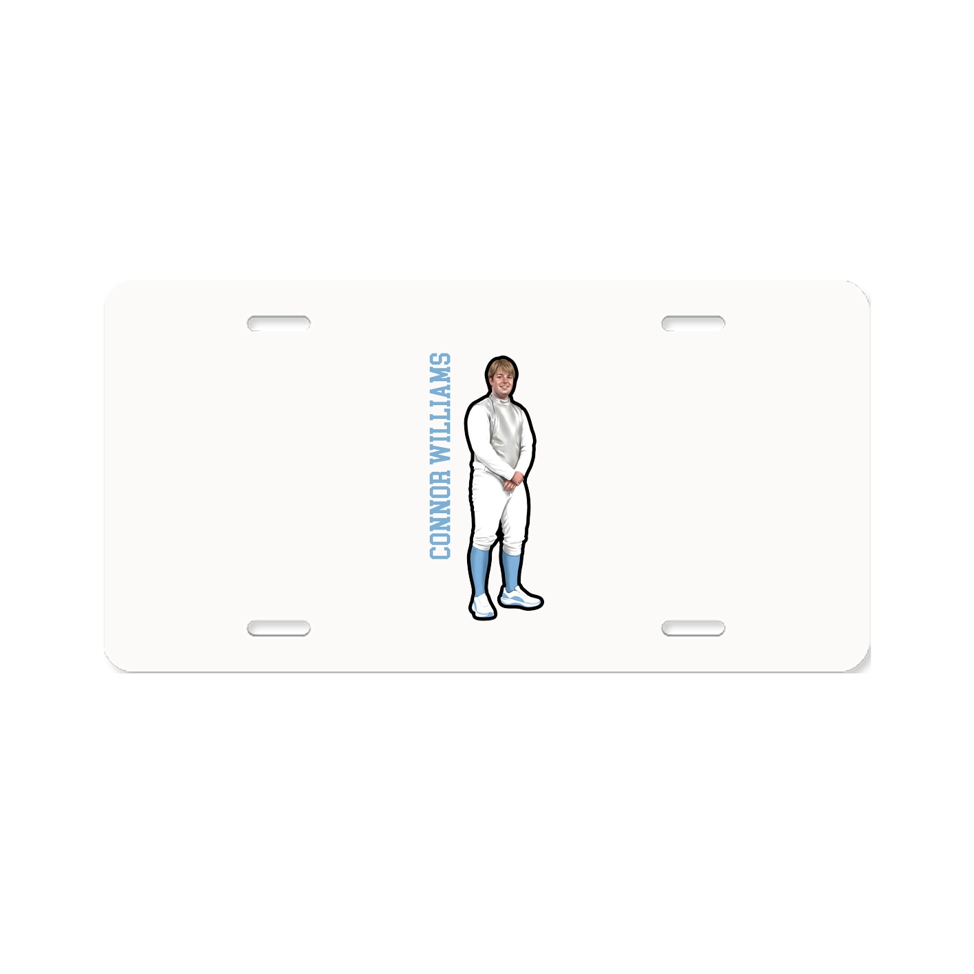 License Plate — Name Vertical in Classic