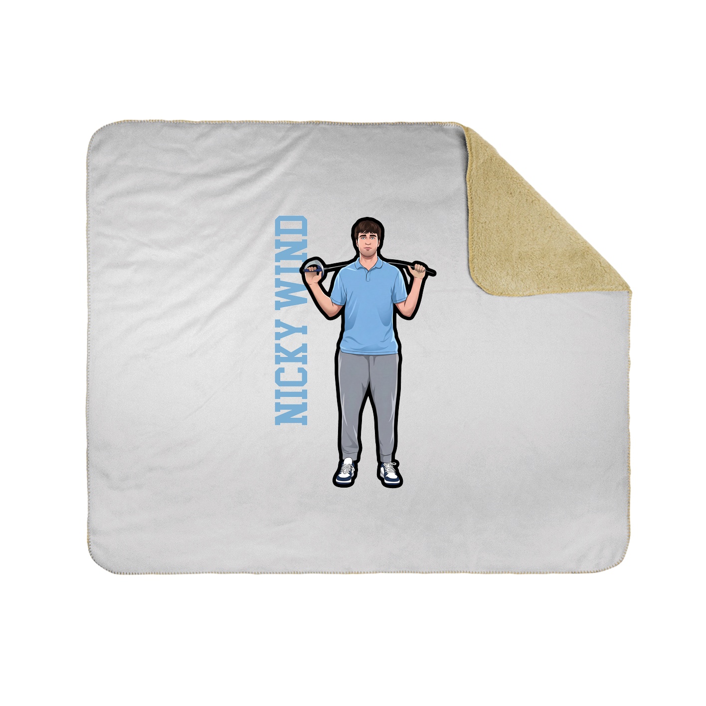 Throw Blanket — Name Vertical in White